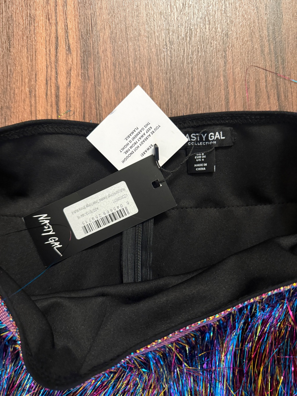 NTW Multicolor Metallic Fringe Tiered Mini Skirt - Picture 5 of 6